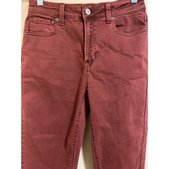 American Eagle - Burgundy Stretch Jeans - Size 0 Regular *NEW* Pants - Picture 2 of 7